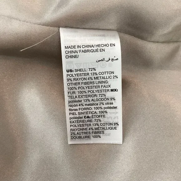 Chico’s Jacket Blazer Women’s Size 0 Multi Color Detachable Faux Fur Sleeves - Picture 5 of 11